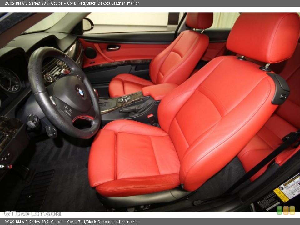 Coral Red/Black Dakota Leather Interior Photo for the 2009 BMW 3 Series 335i Coupe #61083070