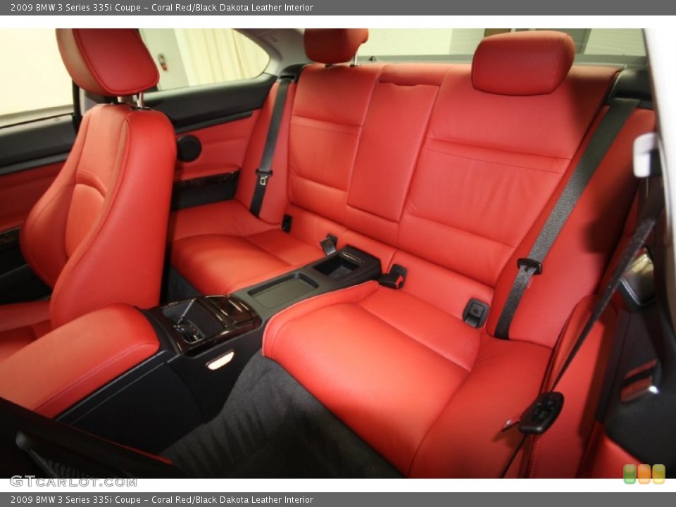 Coral Red/Black Dakota Leather Interior Rear Seat for the 2009 BMW 3 Series 335i Coupe #61083172