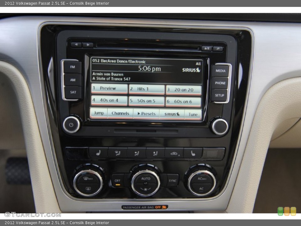 Cornsilk Beige Interior Controls for the 2012 Volkswagen Passat 2.5L SE #61083709