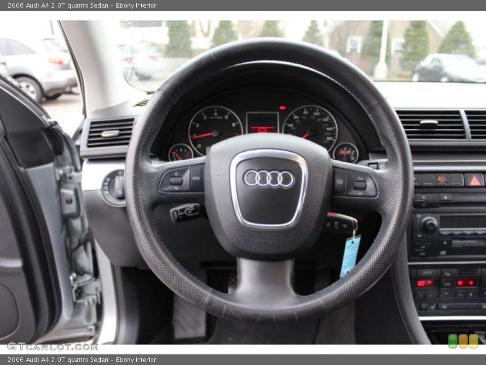 Ebony Interior Steering Wheel for the 2006 Audi A4 2.0T quattro Sedan #61088894