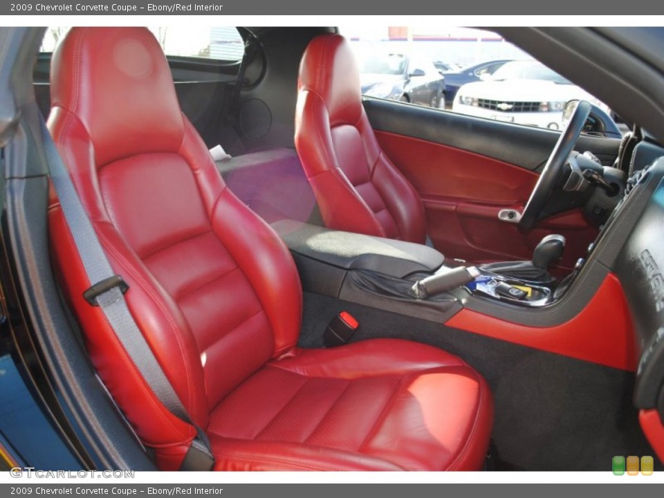 Ebony/Red 2009 Chevrolet Corvette Interiors