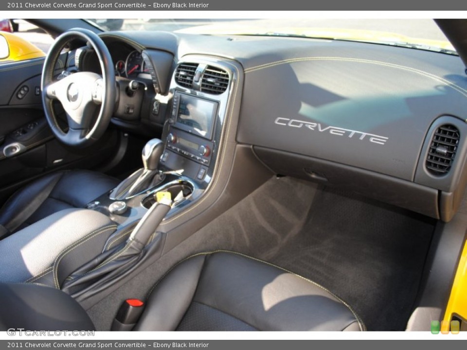 Ebony Black Interior Dashboard for the 2011 Chevrolet Corvette Grand Sport Convertible #61089569