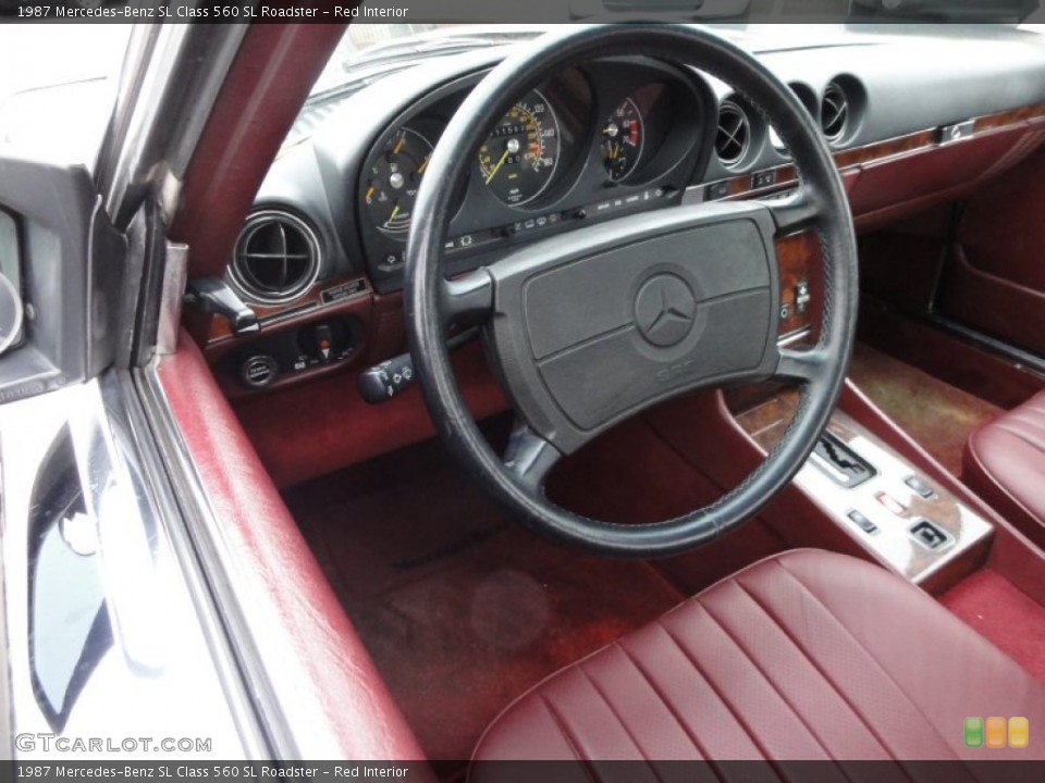 Red Interior Photo for the 1987 Mercedes-Benz SL Class 560 SL Roadster #61095839