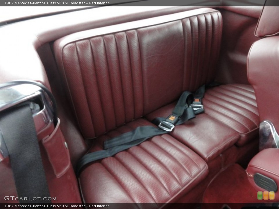 Red Interior Rear Seat for the 1987 Mercedes-Benz SL Class 560 SL Roadster #61095929