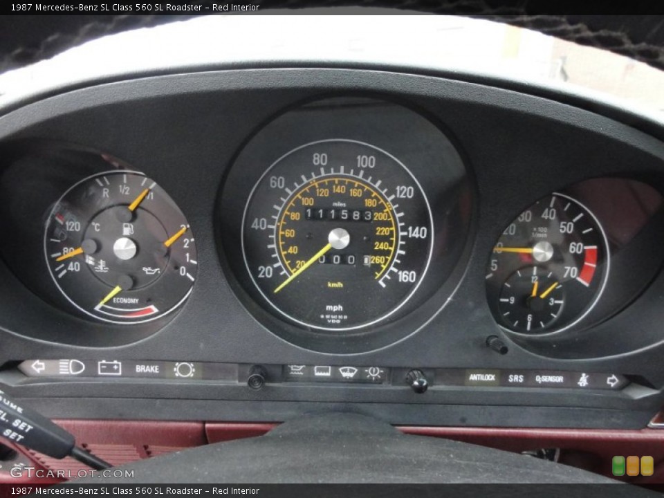 Red Interior Gauges for the 1987 Mercedes-Benz SL Class 560 SL Roadster #61096082