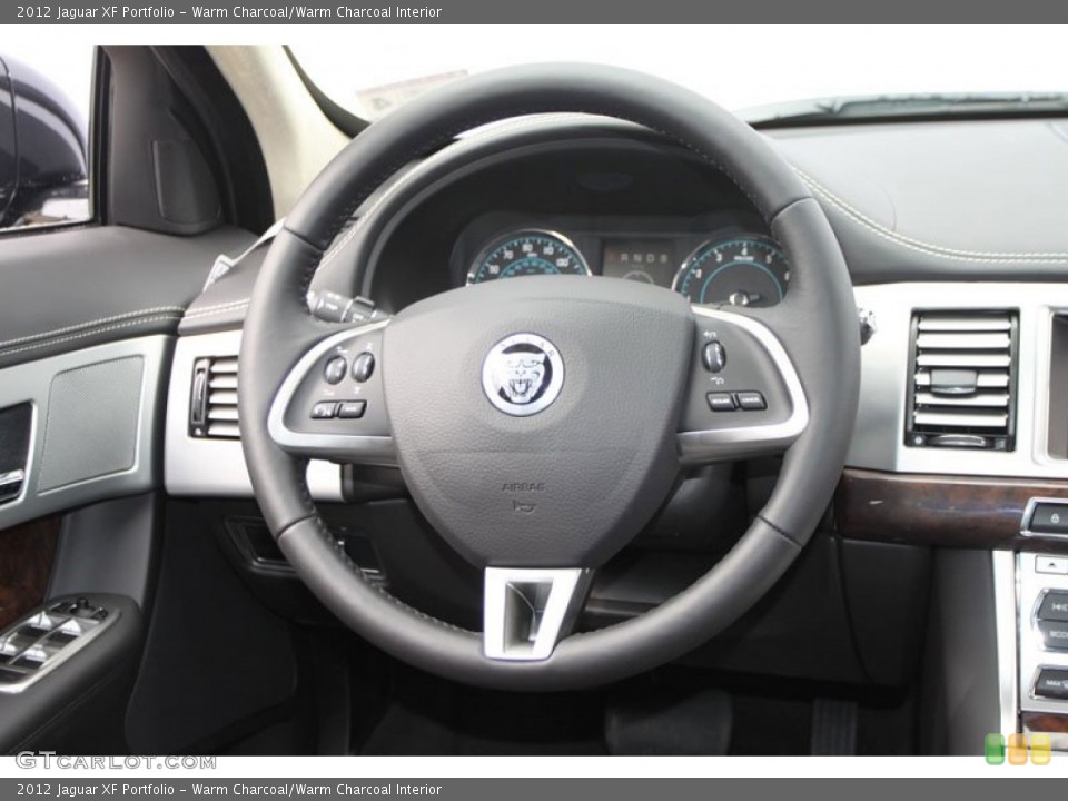Warm Charcoal/Warm Charcoal Interior Steering Wheel for the 2012 Jaguar XF Portfolio #61097528