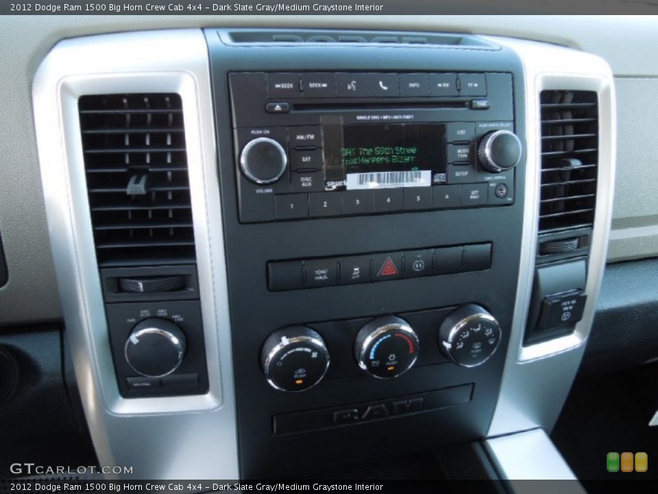 Dark Slate Gray/Medium Graystone Interior Controls for the 2012 Dodge Ram 1500 Big Horn Crew Cab 4x4 #61098629