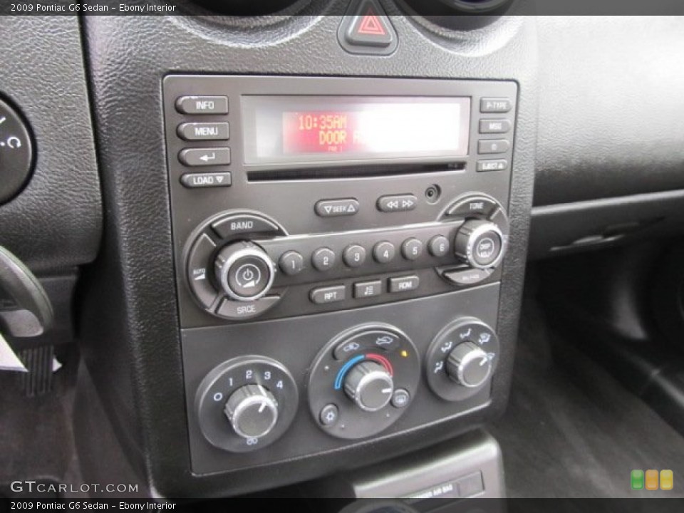 Ebony Interior Controls for the 2009 Pontiac G6 Sedan #61101059
