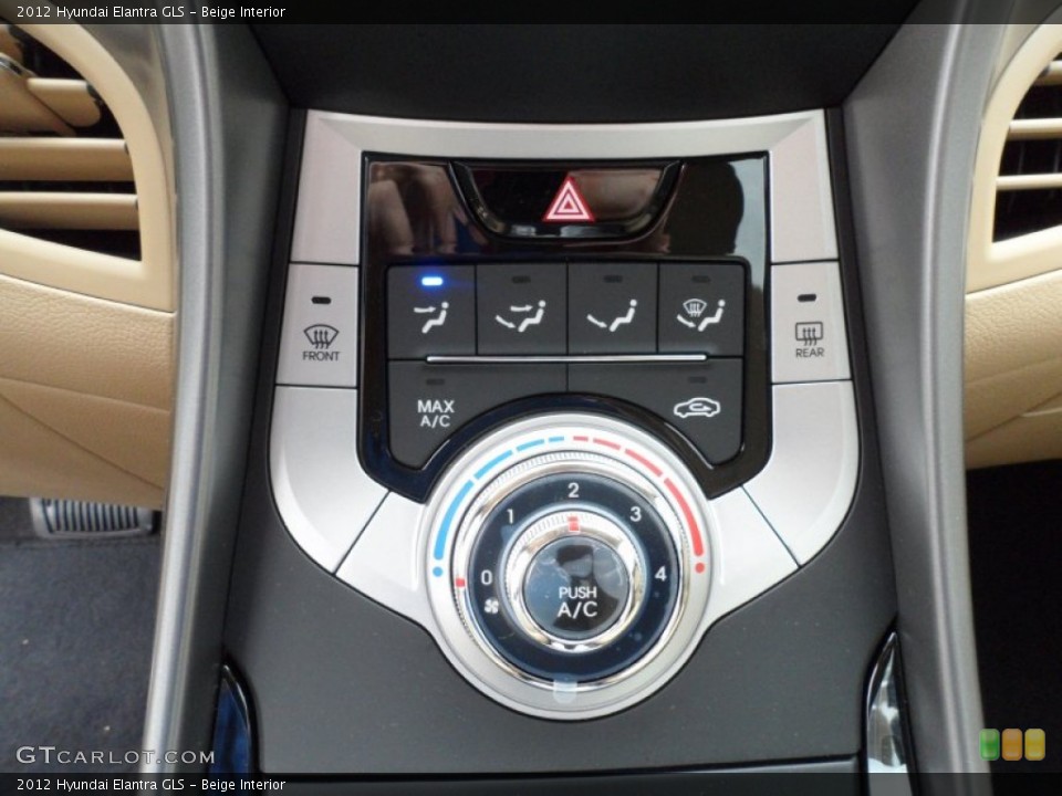 Beige Interior Controls for the 2012 Hyundai Elantra GLS #61104063