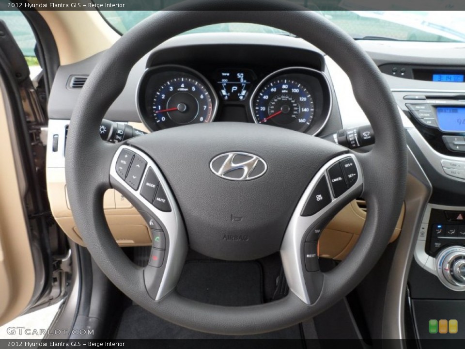 Beige Interior Steering Wheel for the 2012 Hyundai Elantra GLS #61104081
