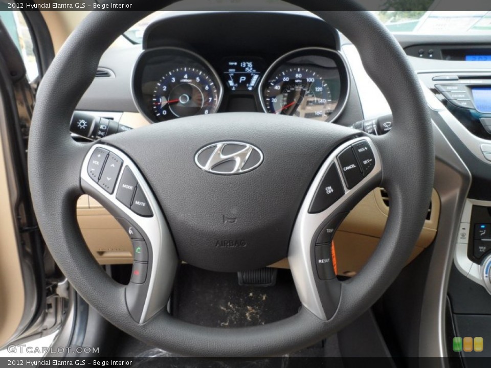 Beige Interior Steering Wheel for the 2012 Hyundai Elantra GLS #61104388