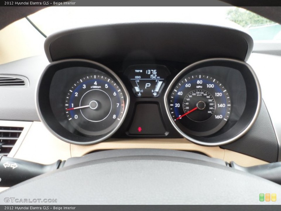 Beige Interior Gauges for the 2012 Hyundai Elantra GLS #61104397