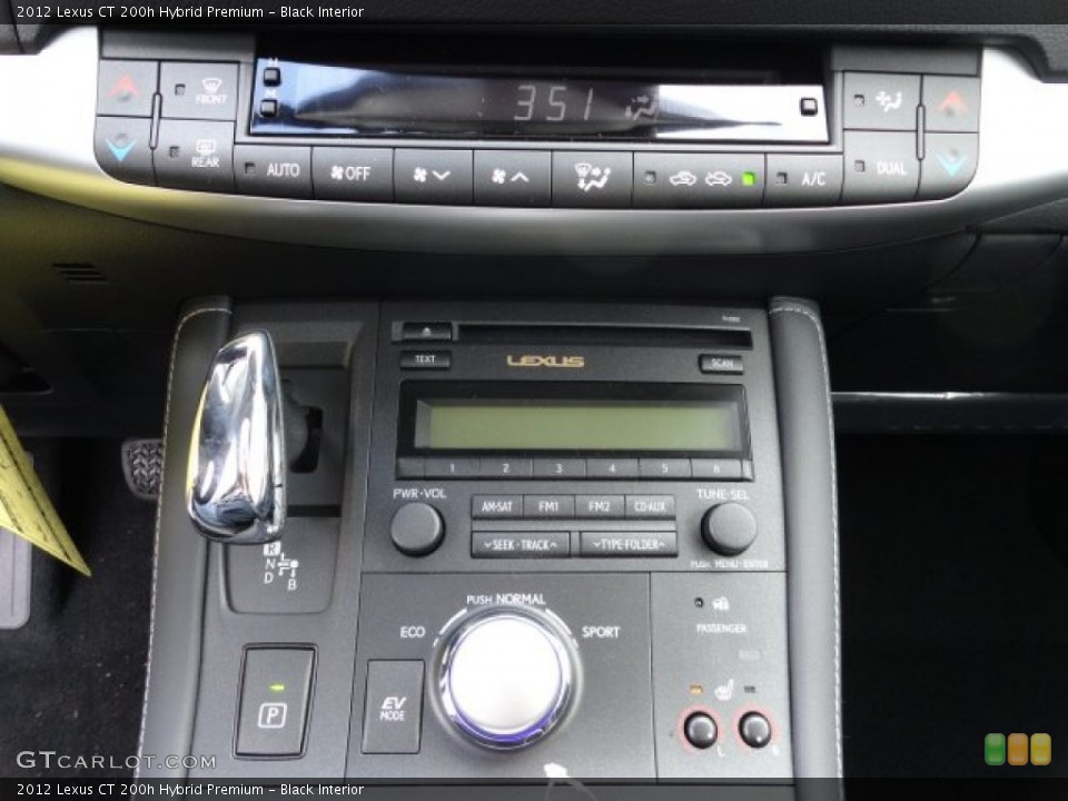 Black Interior Controls for the 2012 Lexus CT 200h Hybrid Premium #61108843