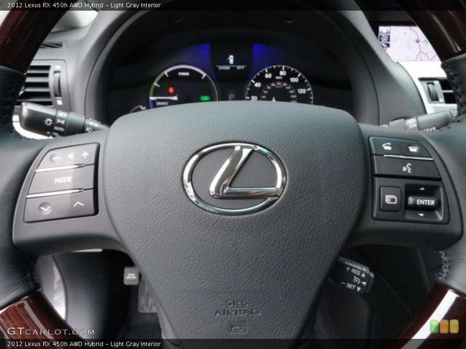 Light Gray Interior Steering Wheel for the 2012 Lexus RX 450h AWD Hybrid #61109755