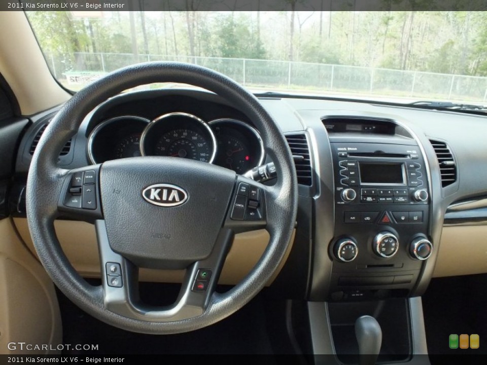 Beige Interior Dashboard for the 2011 Kia Sorento LX V6 #61121813