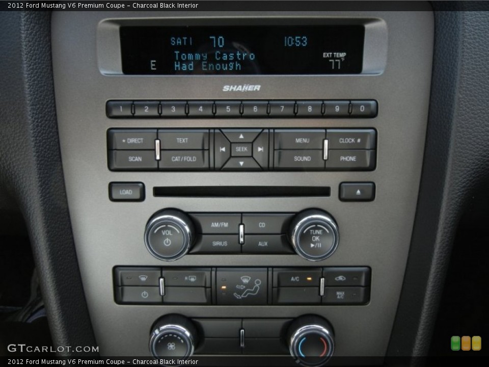 Charcoal Black Interior Controls for the 2012 Ford Mustang V6 Premium Coupe #61122146