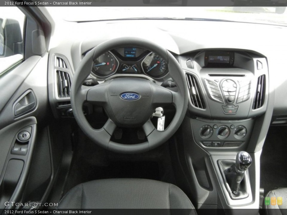 Charcoal Black Interior Dashboard for the 2012 Ford Focus S Sedan #61122359