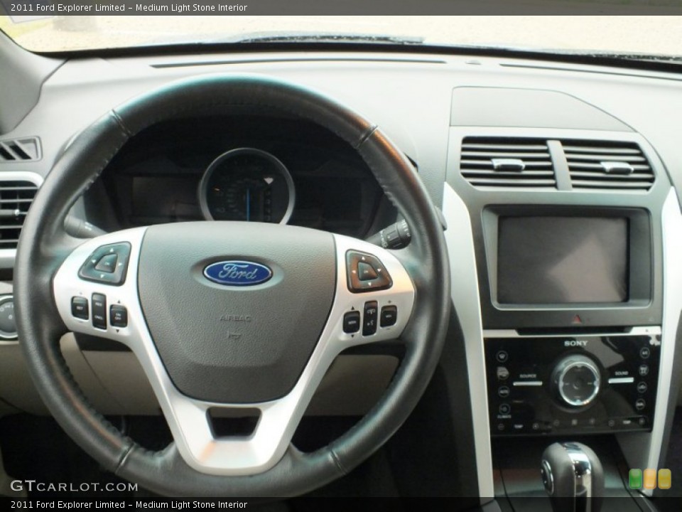 Medium Light Stone Interior Steering Wheel for the 2011 Ford Explorer Limited #61123409