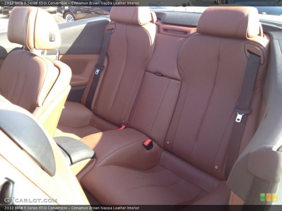 Cinnamon Brown Nappa Leather Interior Rear Seat for the 2012 BMW 6 Series 650i Convertible #61131938