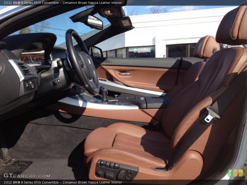 Cinnamon Brown Nappa Leather Interior Photo for the 2012 BMW 6 Series 650i Convertible #61131947