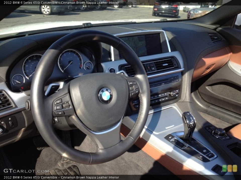 Cinnamon Brown Nappa Leather Interior Steering Wheel for the 2012 BMW 6 Series 650i Convertible #61131974