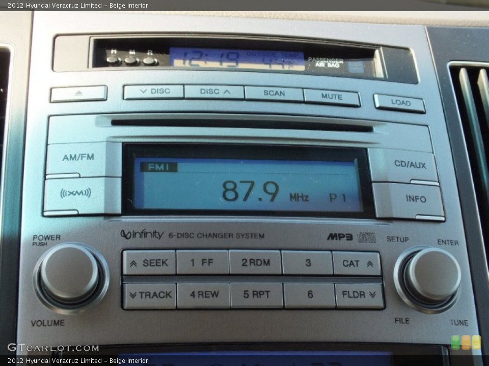 Beige Interior Audio System for the 2012 Hyundai Veracruz Limited #61136672