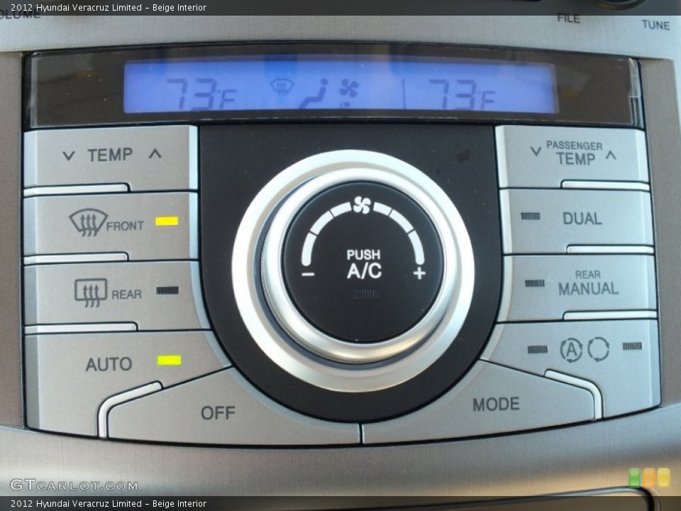 Beige Interior Controls for the 2012 Hyundai Veracruz Limited #61136683