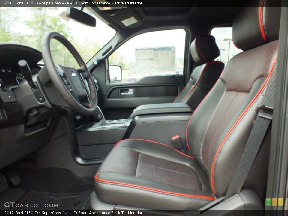 FX Sport Appearance Black/Red Interior Front Seat for the 2012 Ford F150 FX4 SuperCrew 4x4 #61136894
