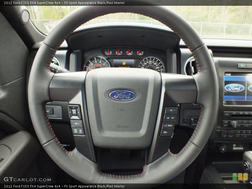 FX Sport Appearance Black/Red Interior Steering Wheel for the 2012 Ford F150 FX4 SuperCrew 4x4 #61136981