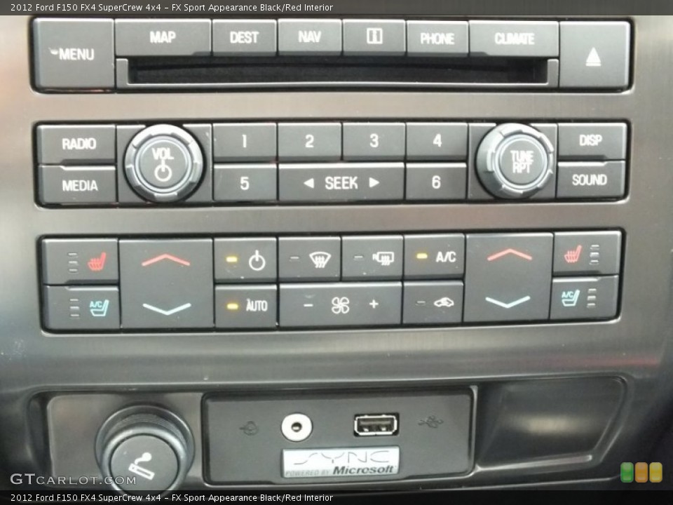 FX Sport Appearance Black/Red Interior Controls for the 2012 Ford F150 FX4 SuperCrew 4x4 #61137002