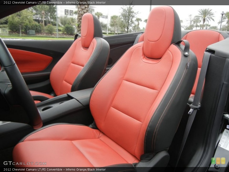 Inferno Orange/Black Interior Front Seat for the 2012 Chevrolet Camaro LT/RS Convertible #61137131