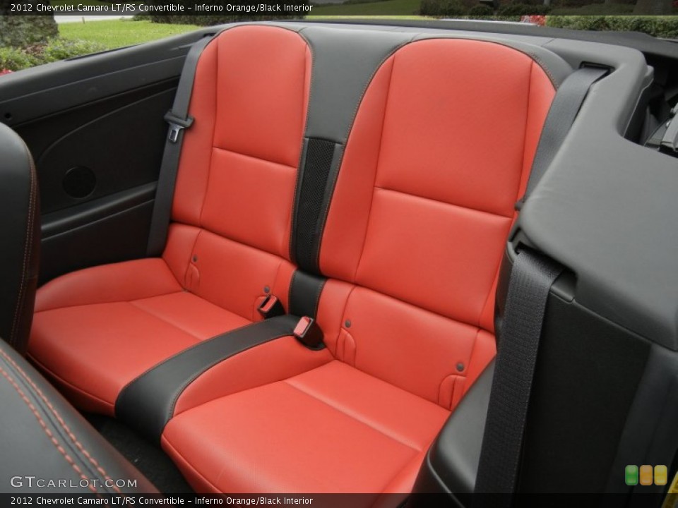 Inferno Orange/Black Interior Rear Seat for the 2012 Chevrolet Camaro LT/RS Convertible #61137146
