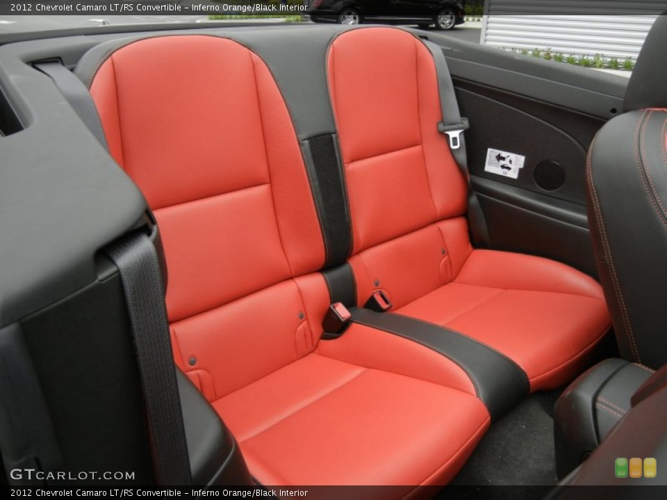 Inferno Orange/Black Interior Rear Seat for the 2012 Chevrolet Camaro LT/RS Convertible #61137173