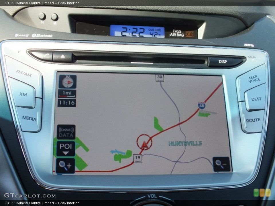 Gray Interior Navigation for the 2012 Hyundai Elantra Limited #61140446