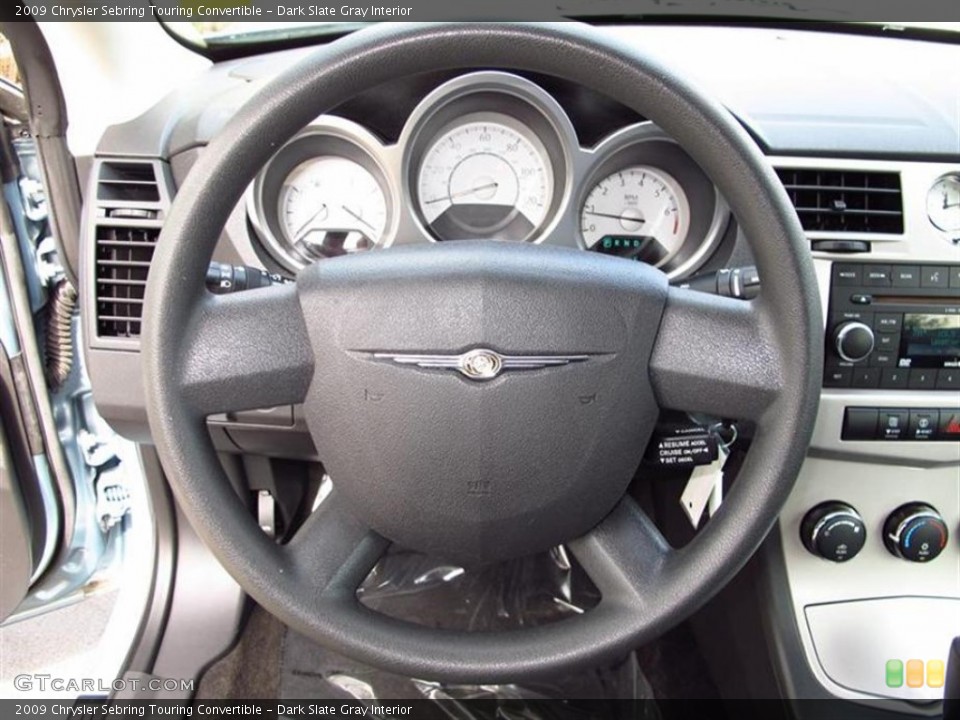 Dark Slate Gray Interior Steering Wheel for the 2009 Chrysler Sebring Touring Convertible #61143770