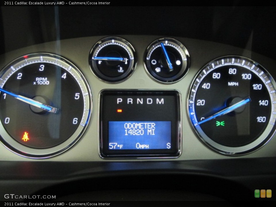 Cashmere/Cocoa Interior Gauges for the 2011 Cadillac Escalade Luxury AWD #61145930