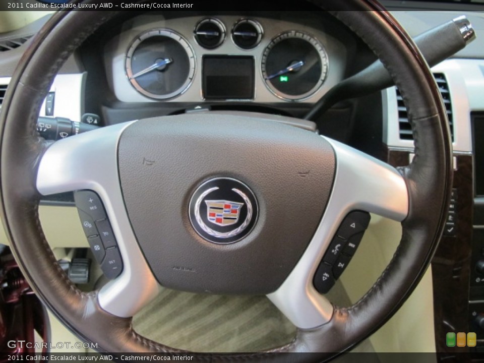 Cashmere/Cocoa Interior Steering Wheel for the 2011 Cadillac Escalade Luxury AWD #61146164