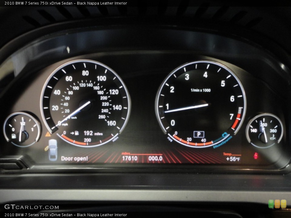 Black Nappa Leather Interior Gauges for the 2010 BMW 7 Series 750i xDrive Sedan #61146701