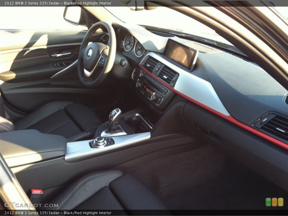 Black/Red Highlight Interior Dashboard for the 2012 BMW 3 Series 335i Sedan #61149437