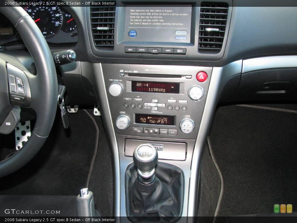 Off Black Interior Controls for the 2008 Subaru Legacy 2.5 GT spec.B Sedan #6115029
