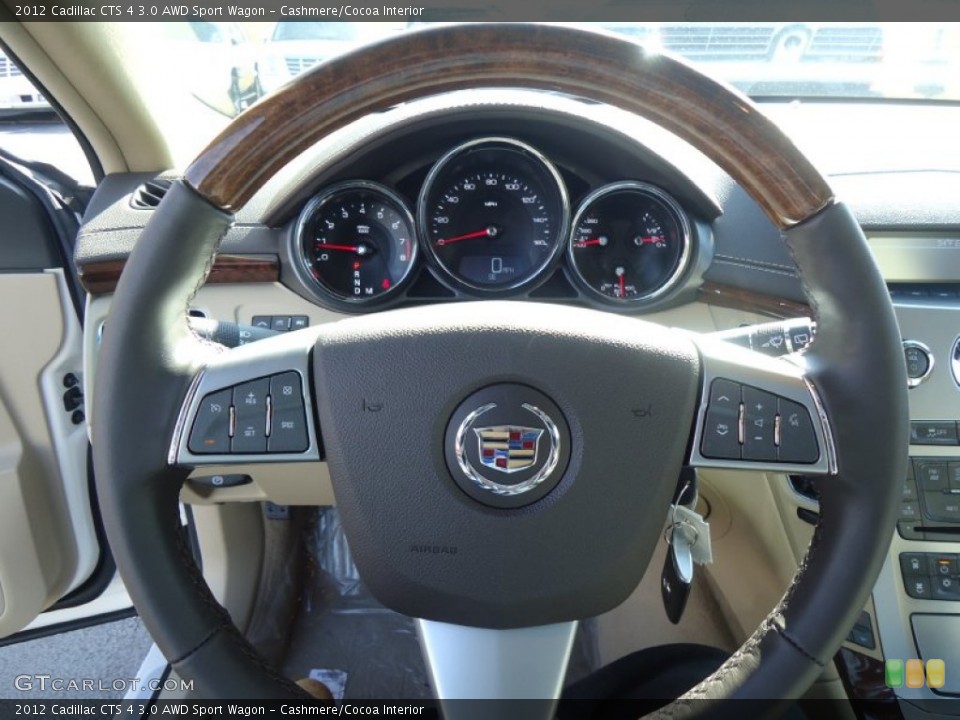 Cashmere/Cocoa Interior Steering Wheel for the 2012 Cadillac CTS 4 3.0 AWD Sport Wagon #61153494