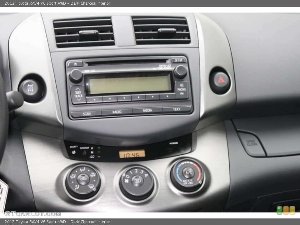 Dark Charcoal Interior Controls for the 2012 Toyota RAV4 V6 Sport 4WD #61155555