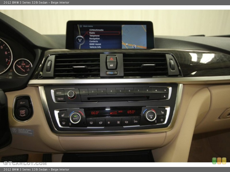 Beige Interior Controls for the 2012 BMW 3 Series 328i Sedan #61166039