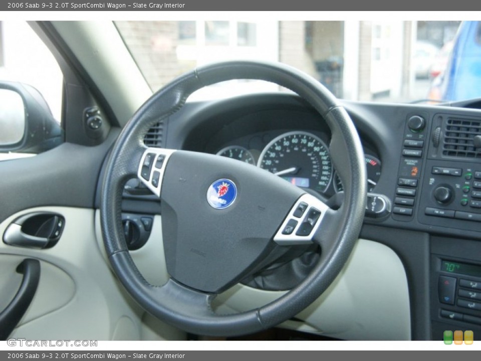 Slate Gray Interior Steering Wheel for the 2006 Saab 9-3 2.0T SportCombi Wagon #61169690