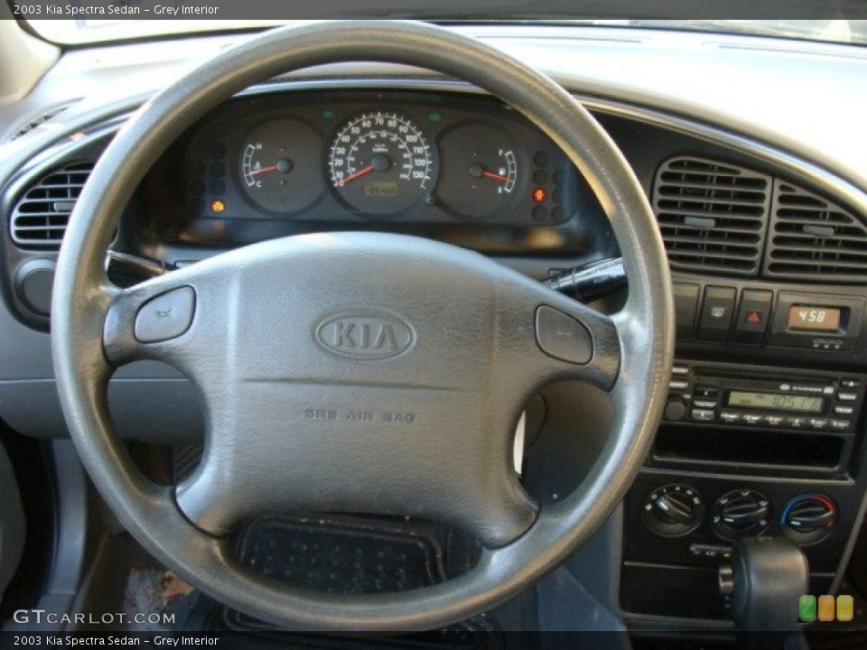 Grey Interior Steering Wheel for the 2003 Kia Spectra Sedan #61172263