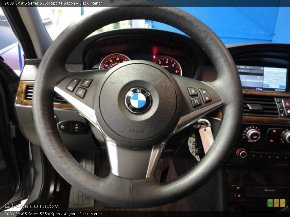 Black Interior Steering Wheel for the 2009 BMW 5 Series 535xi Sports Wagon #61173271