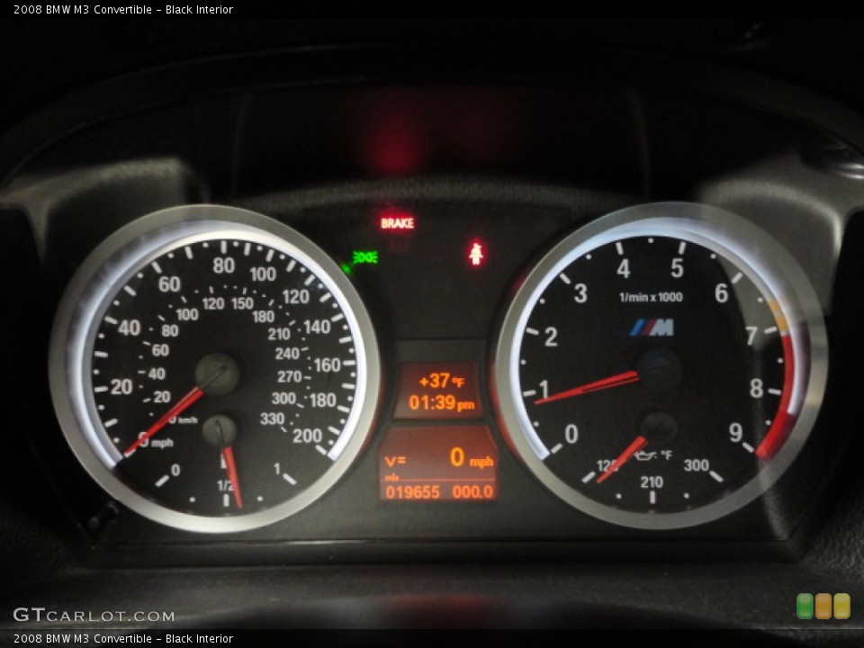 Black Interior Gauges for the 2008 BMW M3 Convertible #61173715