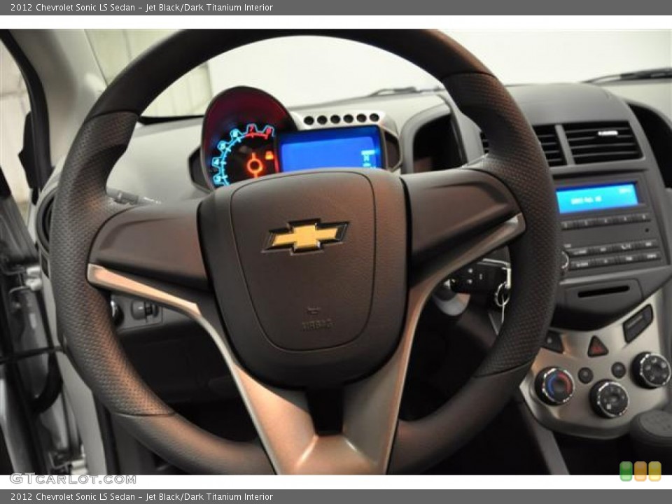 Jet Black/Dark Titanium Interior Steering Wheel for the 2012 Chevrolet Sonic LS Sedan #61174594