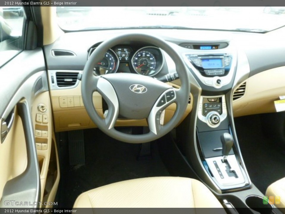 Beige Interior Dashboard for the 2012 Hyundai Elantra GLS #61178368