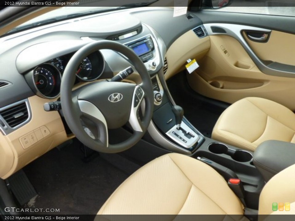 Beige Interior Prime Interior for the 2012 Hyundai Elantra GLS #61178386